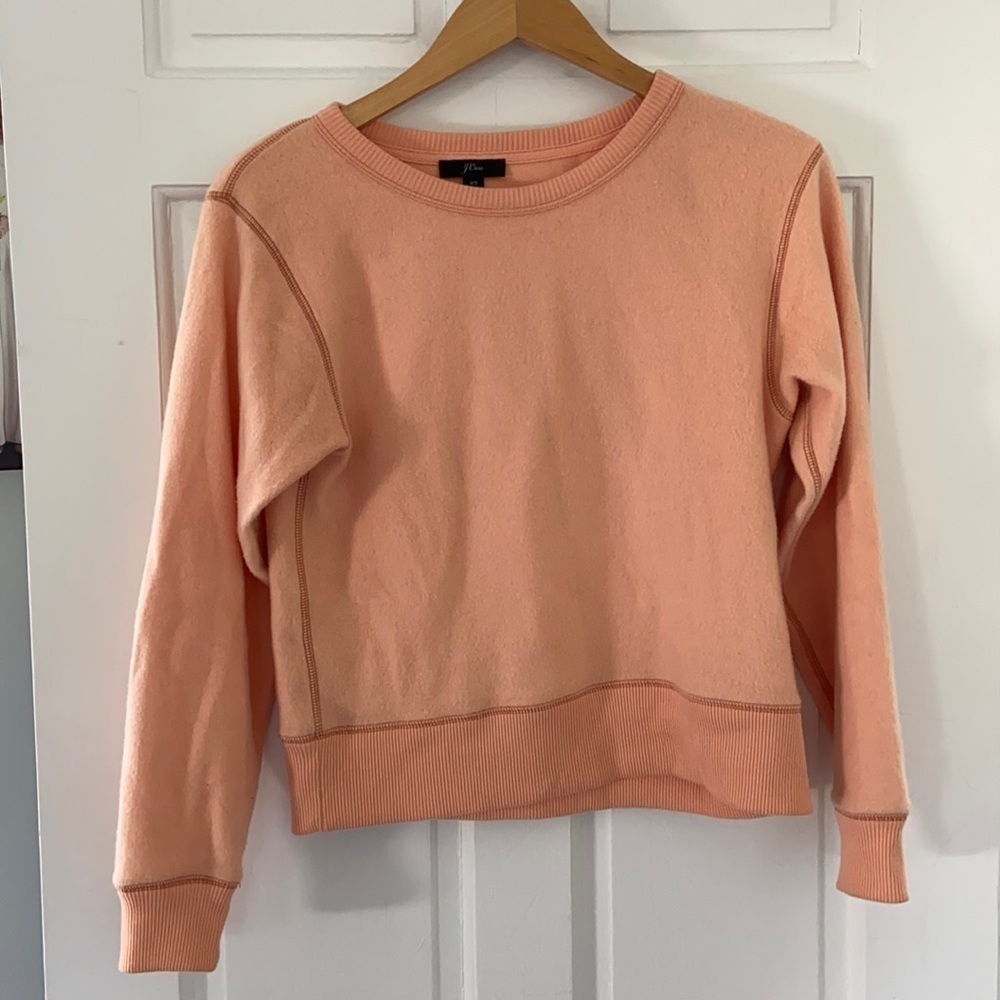 JCrew peach brushed cotton pullover